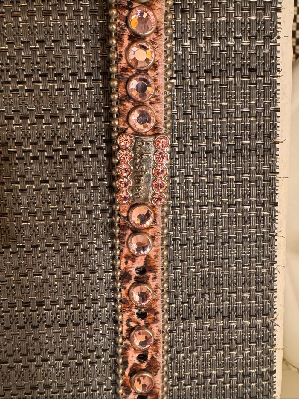 Authentic B.B. Simon Swarovski Crystal Pet Collar XS – Pink Animal Print